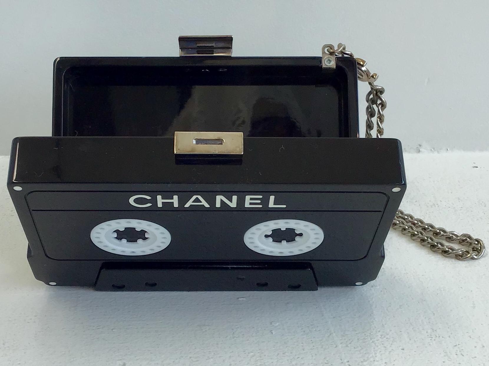 Chanel Black Cassette Tape Clutch  1