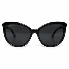 Chanel, Black cat-eye sunglasses with crystals