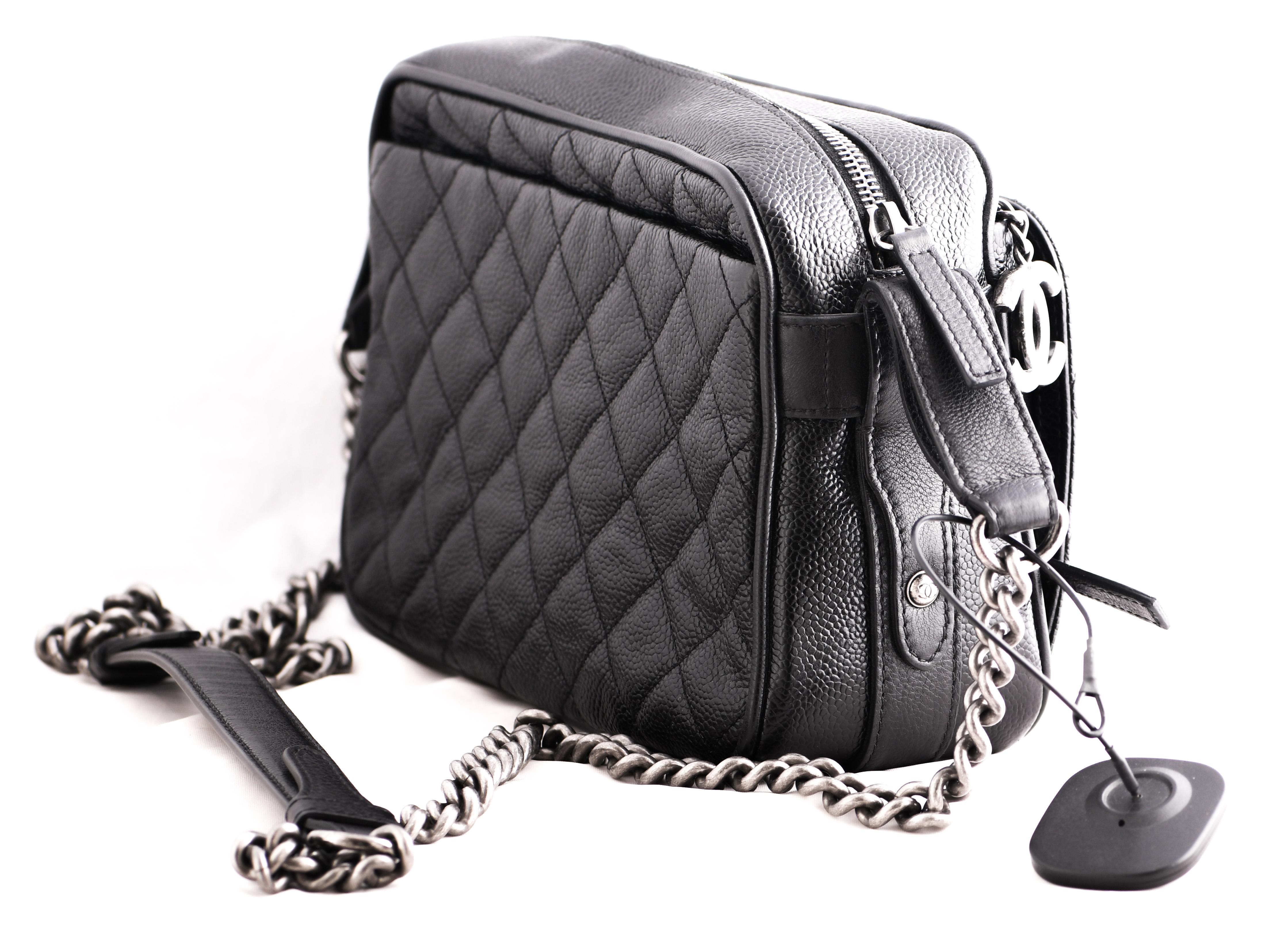 Women's Chanel Black Caviar Affinity Camera Bag 