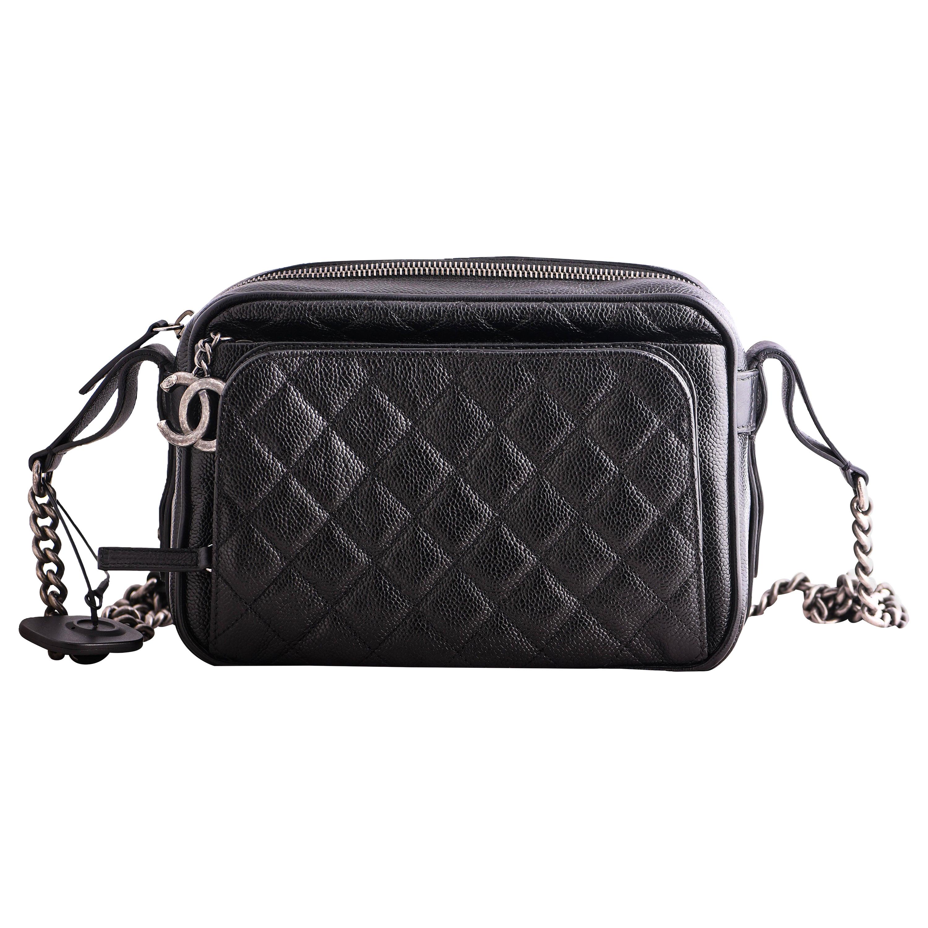 Chanel Black Caviar Affinity Camera Bag 