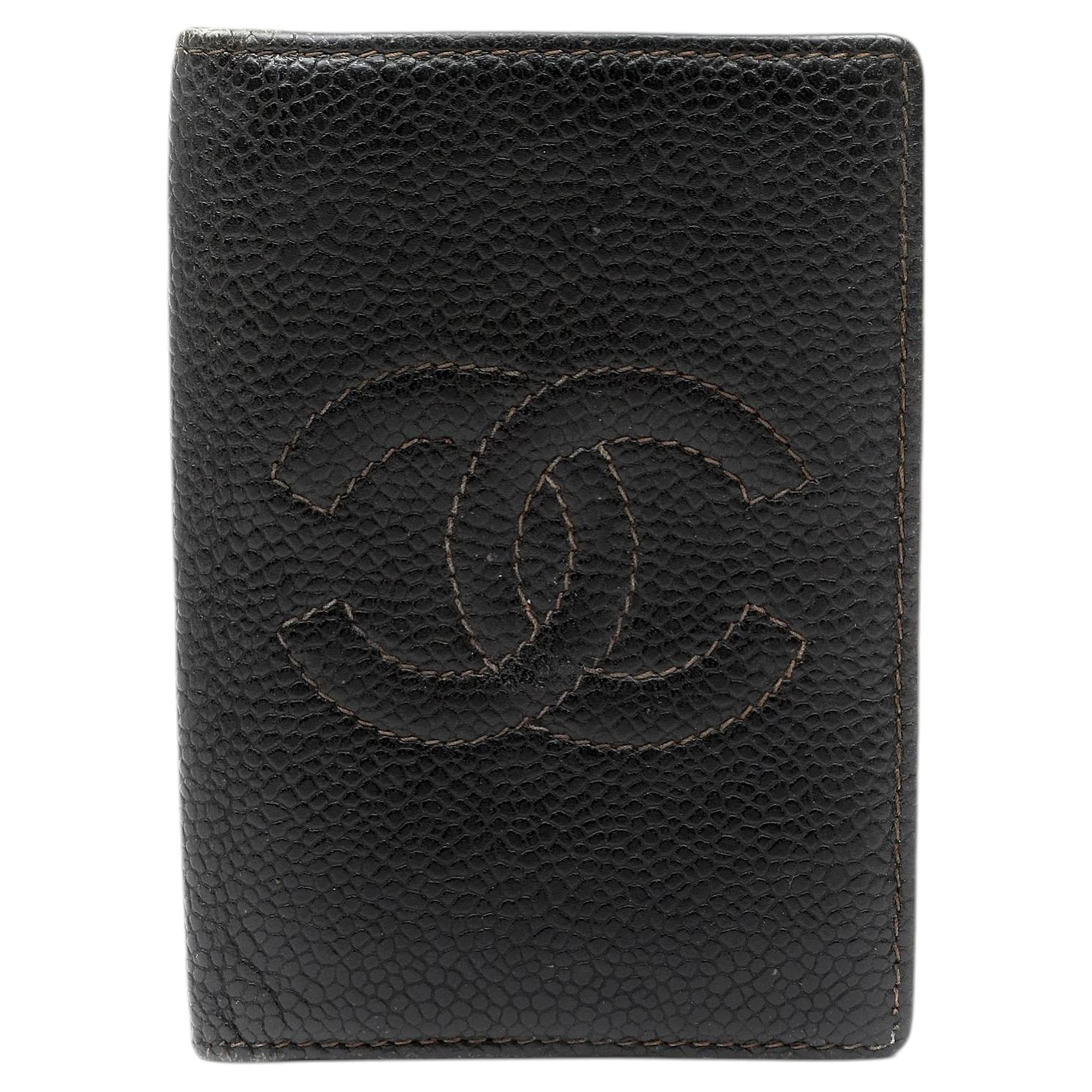 Chanel Black Caviar Bilifold Cardholder For Sale