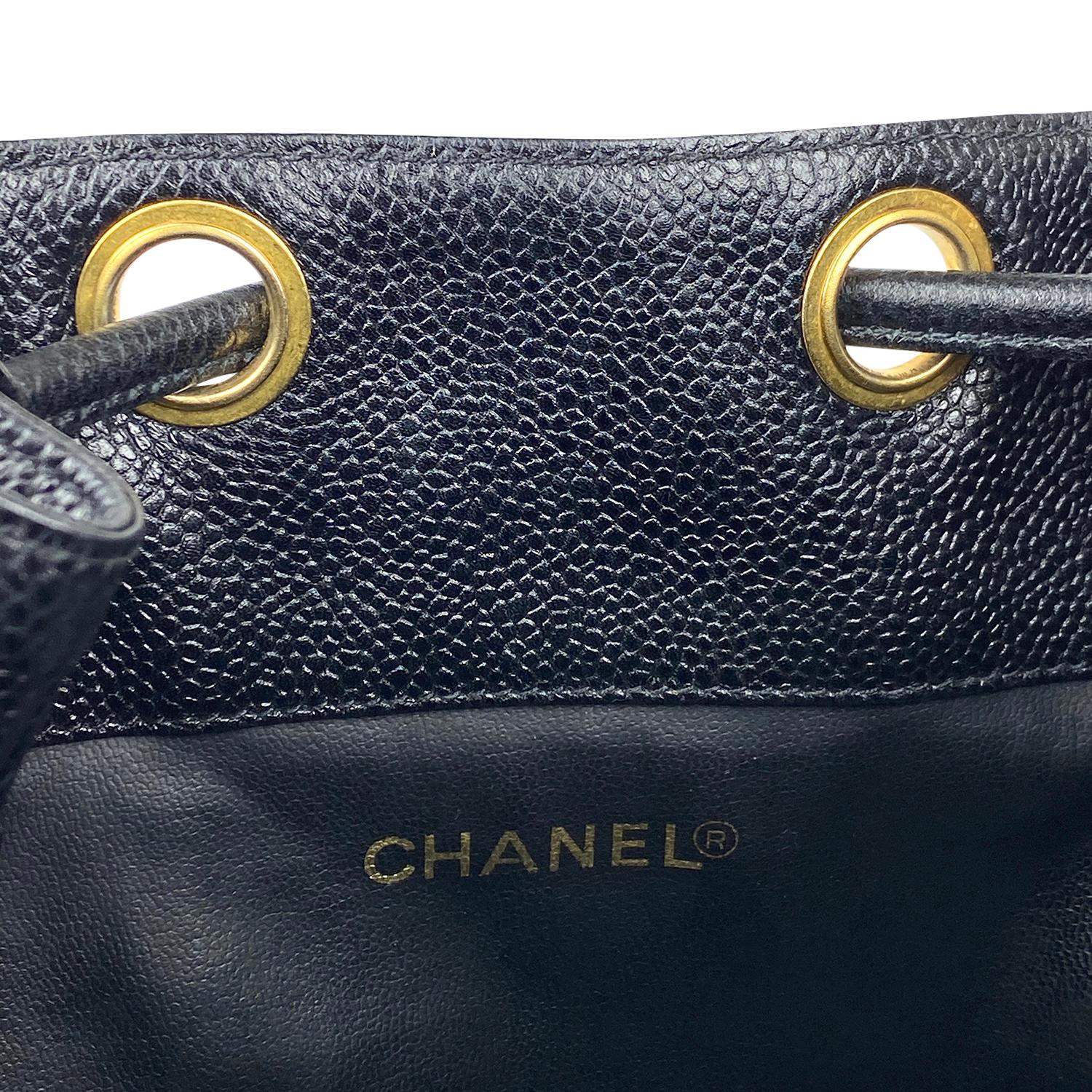 Chanel Black Caviar Bucket Bag 3