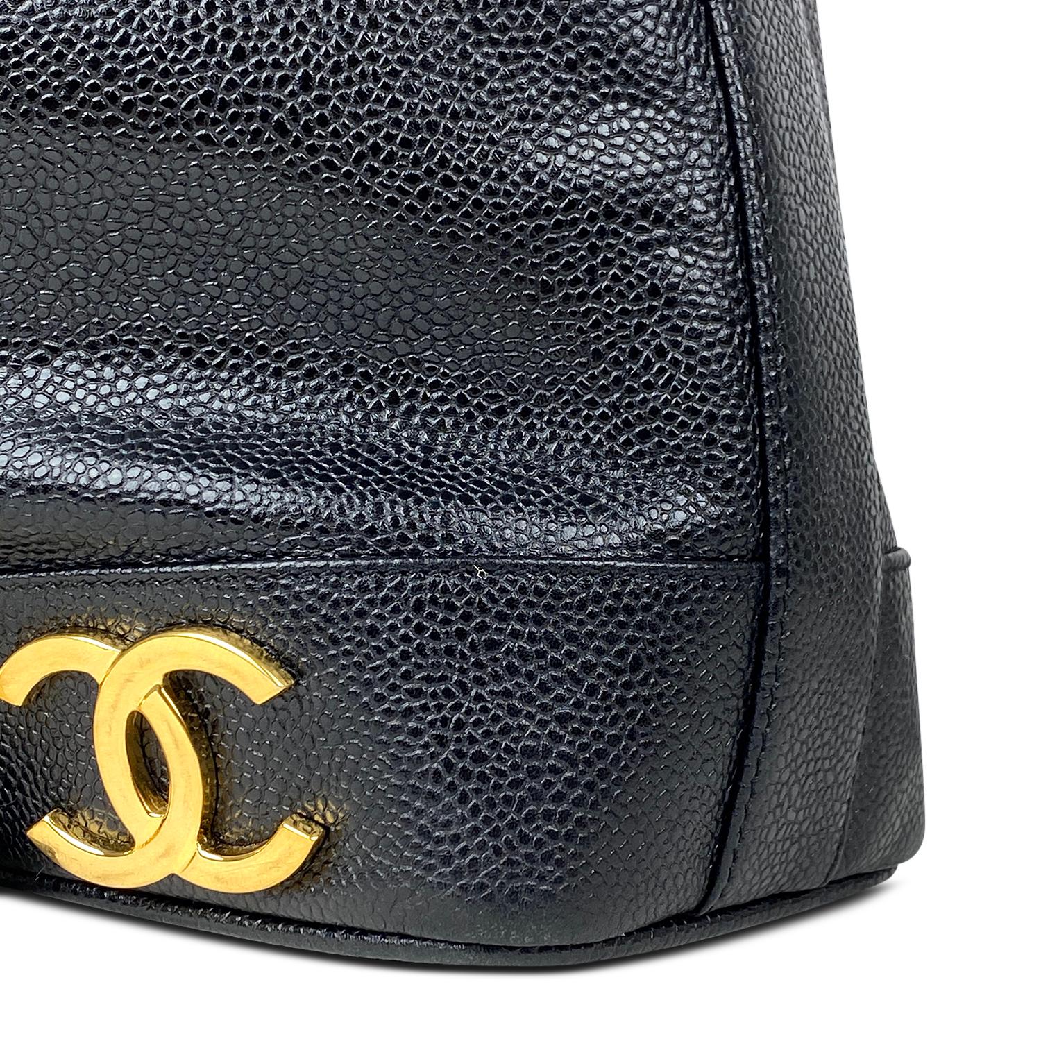 Chanel Black Caviar Bucket Bag 1
