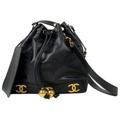 Vintage Chanel Black Caviar Bucket Bag