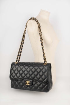 Chanel Black Caviar Calfskin Classic Jumbo Bag, 2019