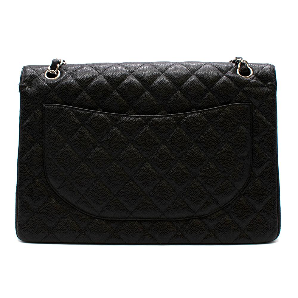Women's or Men's Chanel Black Caviar Calfskin Maxi Flap Bag For Sale