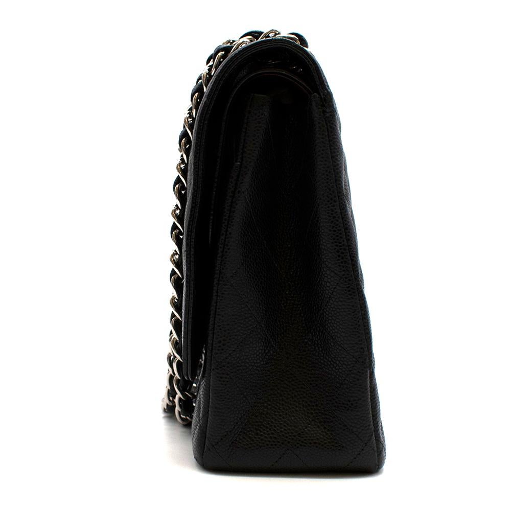 Chanel Black Caviar Calfskin Maxi Flap Bag For Sale 1