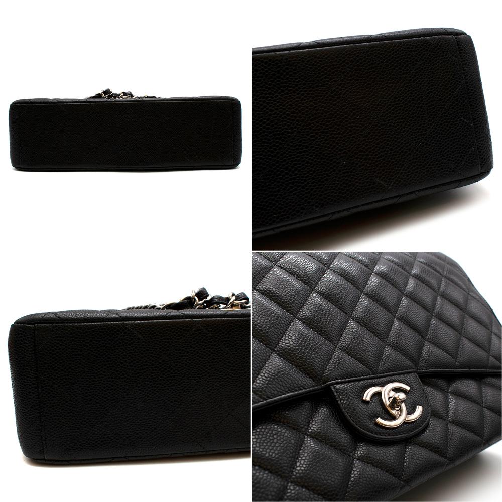 Chanel Black Caviar Calfskin Maxi Flap Bag For Sale 4