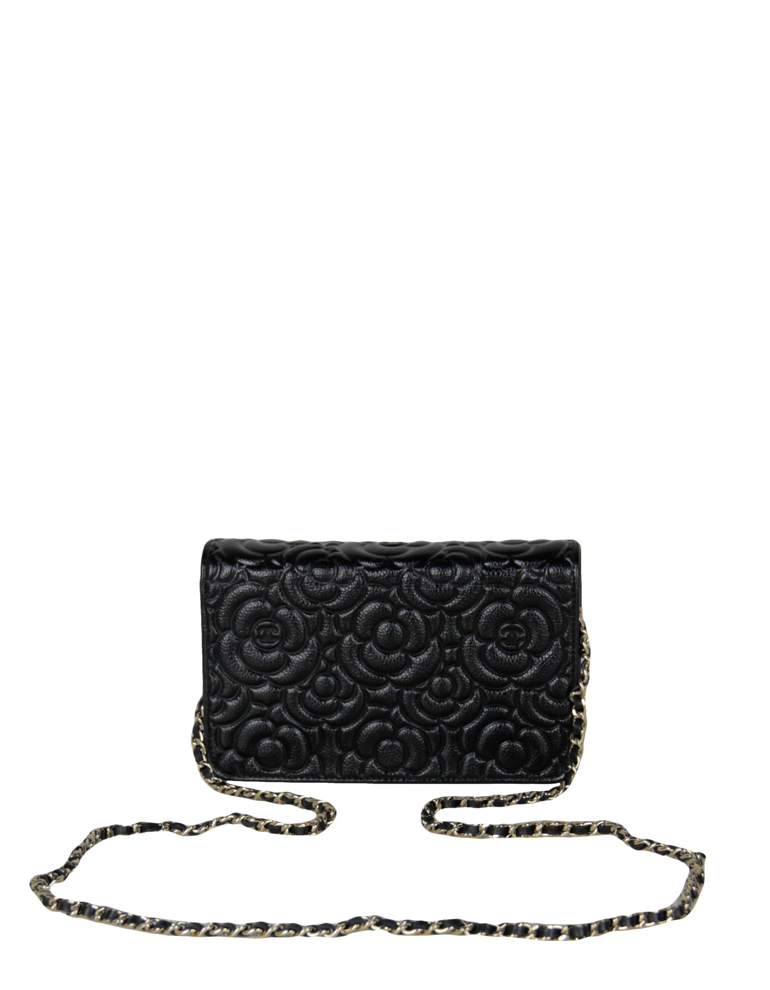 chanel camellia wallet on chain