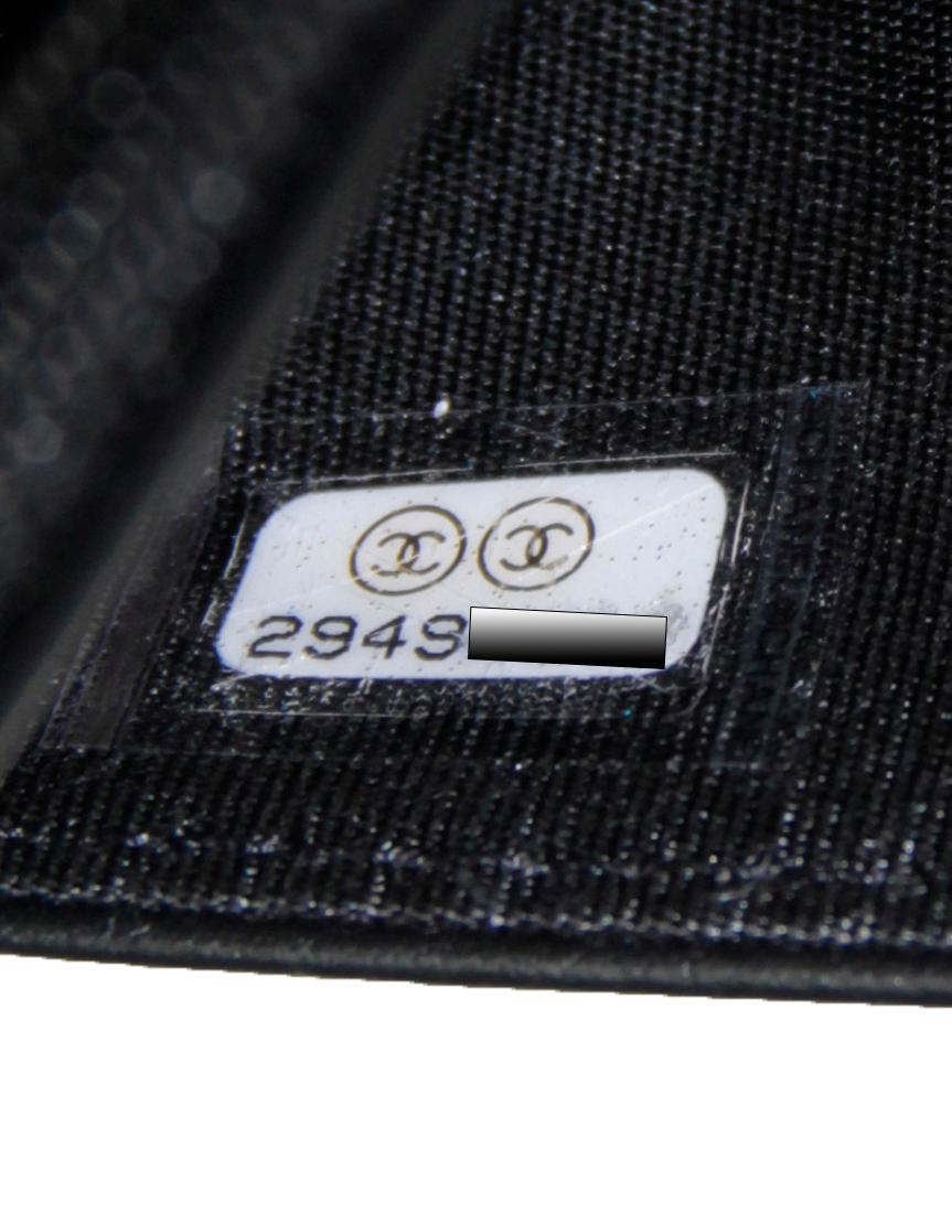 Chanel Black Caviar Camellia Embossed Wallet on Chain WOC Crossbody/ Clutch Bag 2