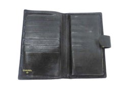 Chanel Black Caviar Cc Logo Long 220245 Wallet