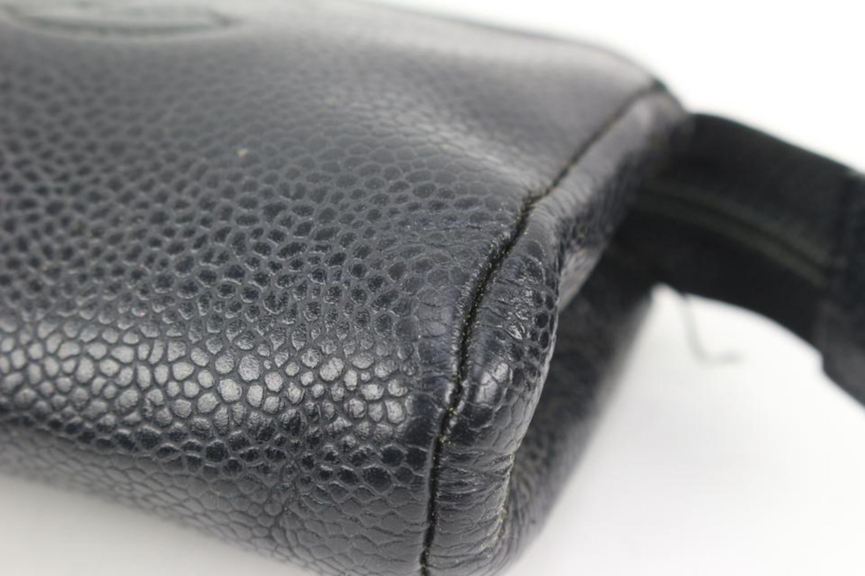 Chanel Black Caviar CC Logo Toiletry Pouch Cosmetic Case 48ck44 5