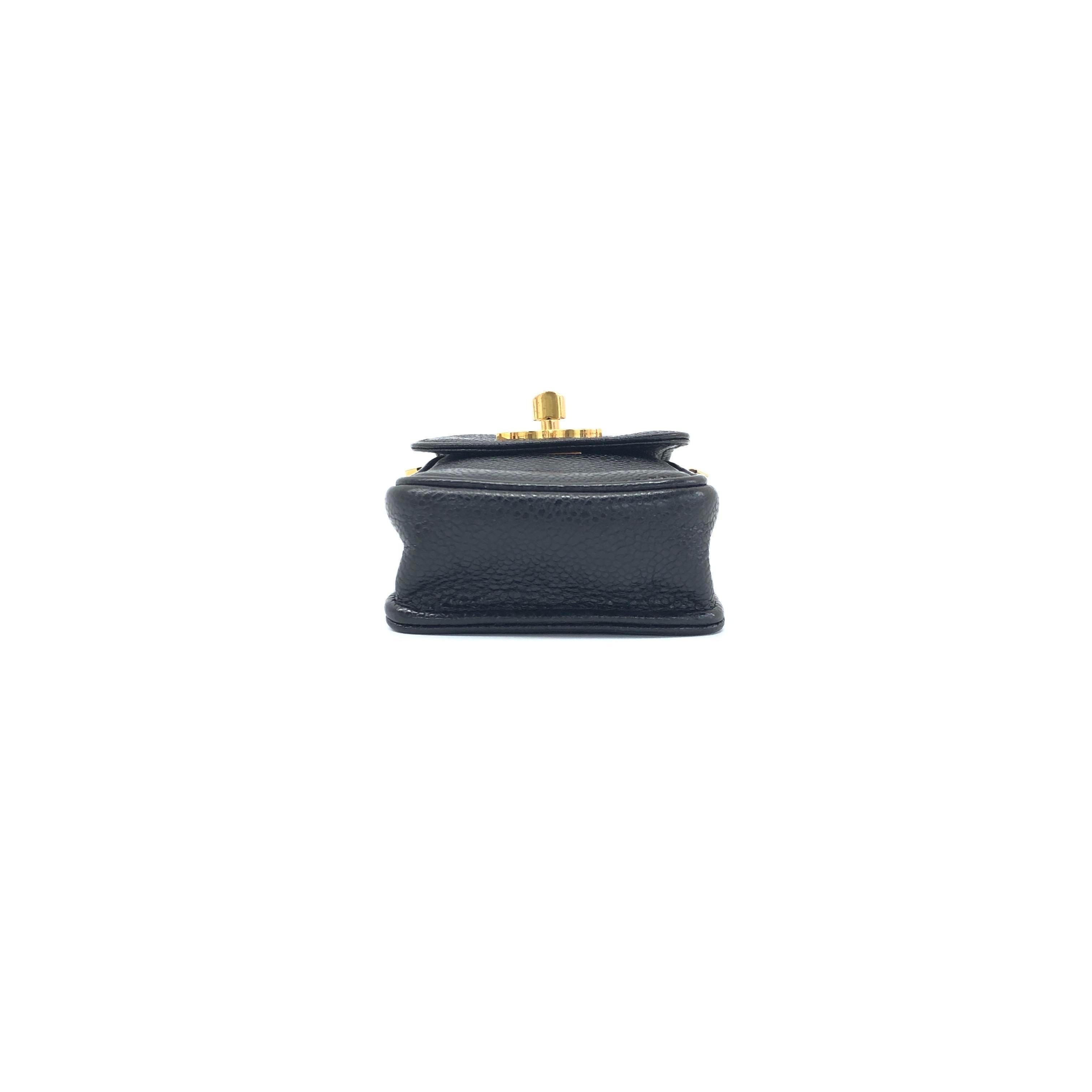 Donna Chanel Black Caviar CC Phone Case Matelasse Chain Strap Crossbody Bag in vendita