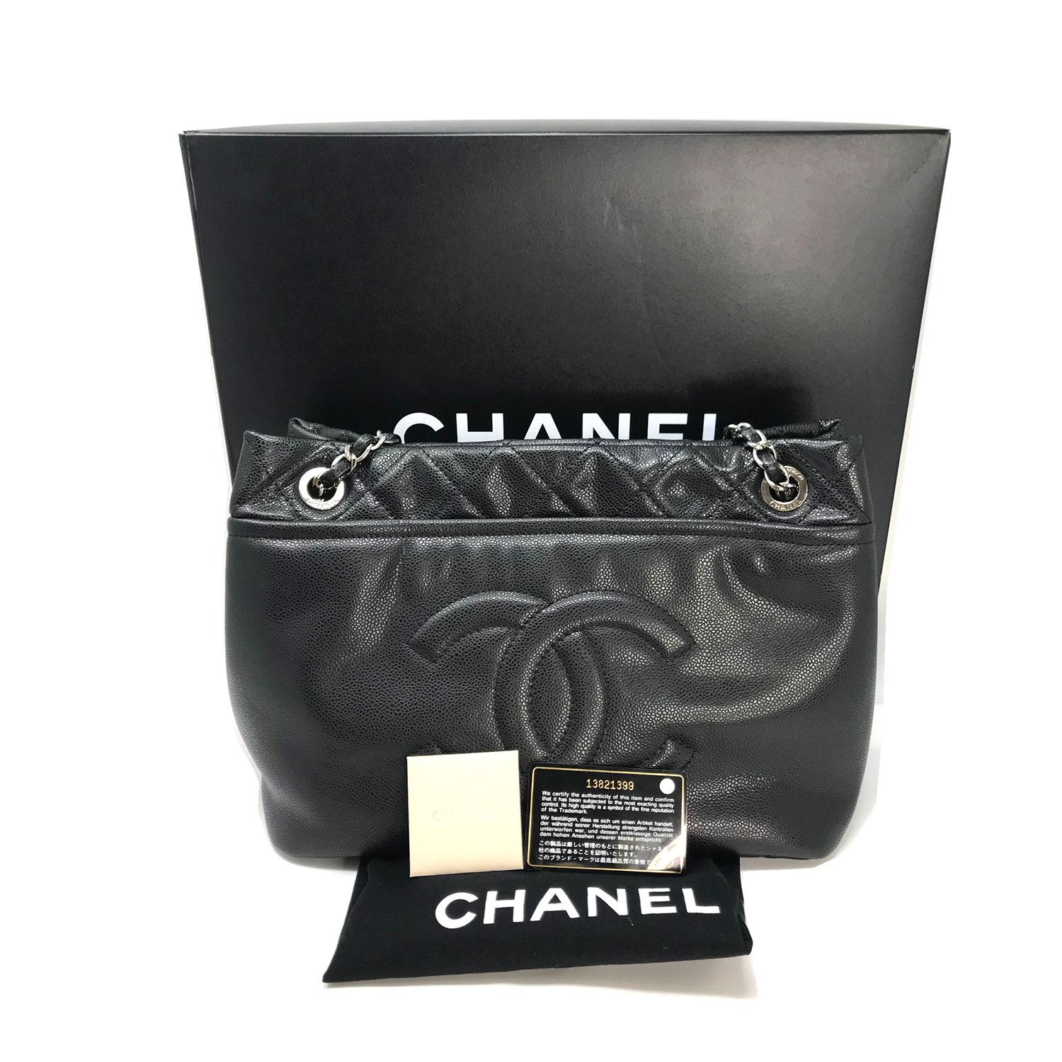 Chanel Black Caviar CC Timeless Grand Shopping Tote 1