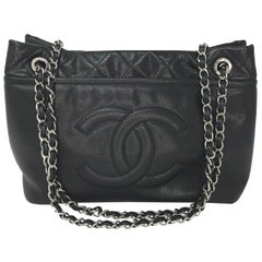 Chanel Noir Caviar CC Timeless Grand Shopping Tote