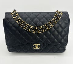 Chanel Black Caviar Double Flap Maxi
