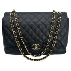 Chanel Black Caviar Double Flap Maxi