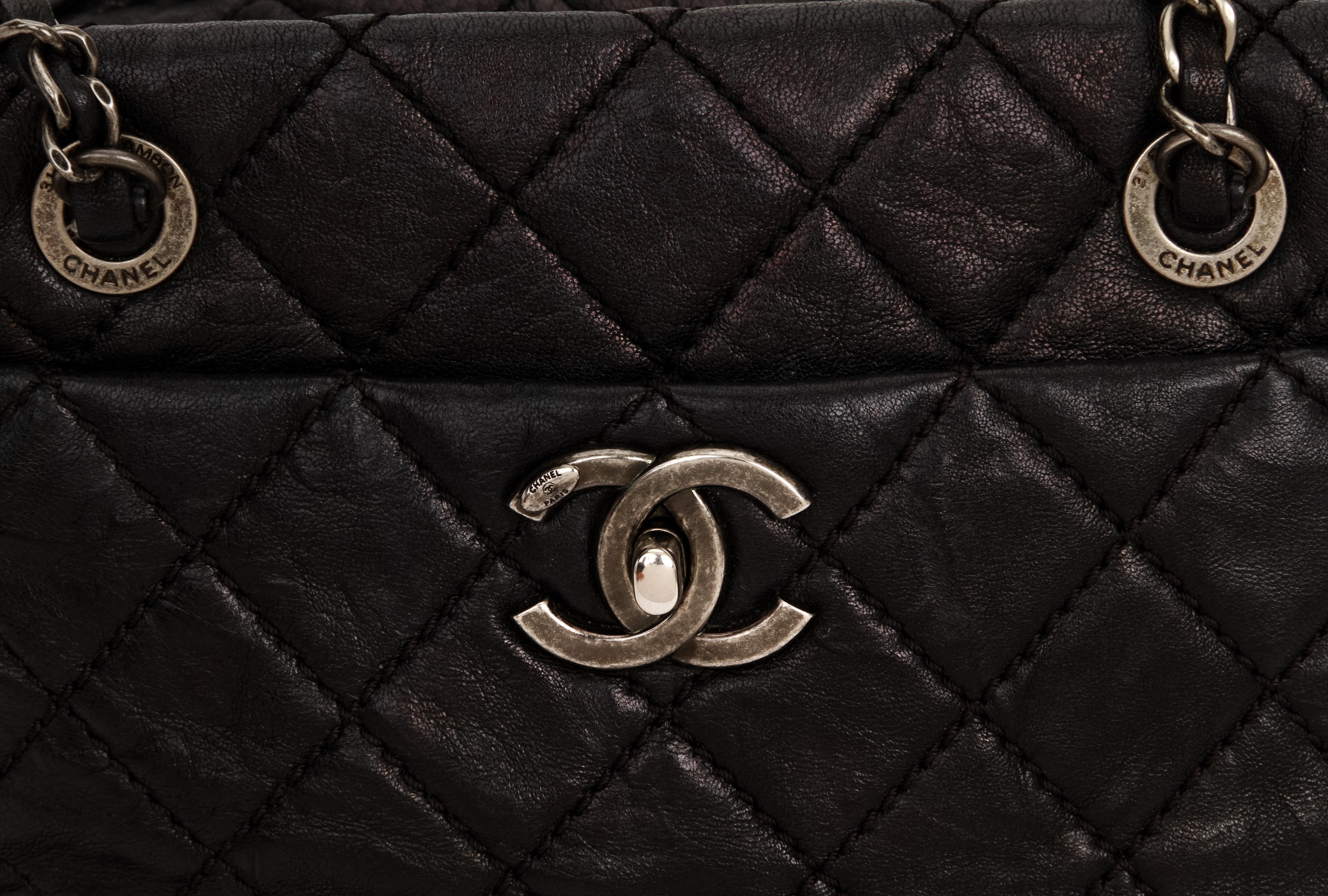 Chanel Black Caviar Double Zip Handbag 2