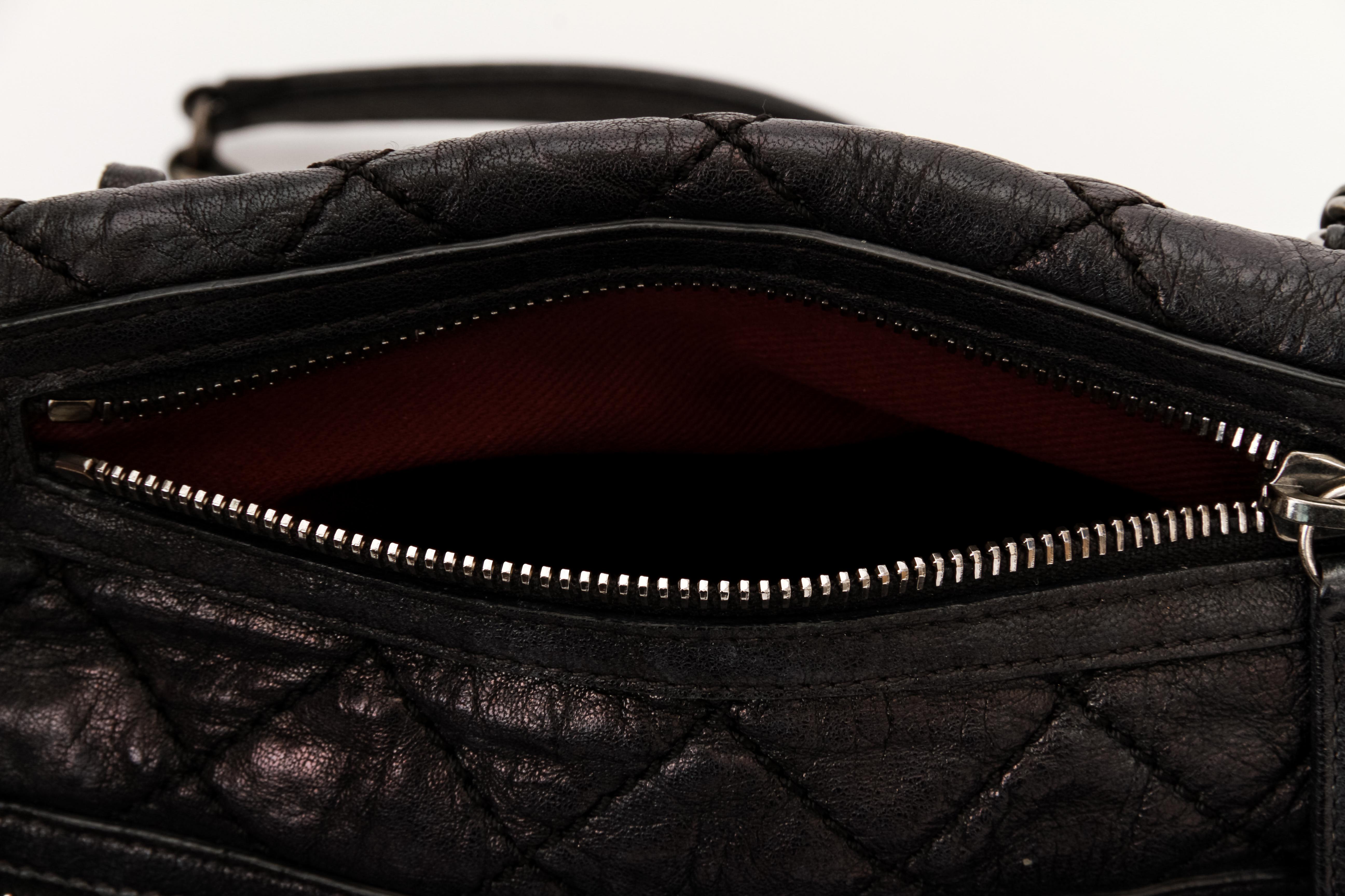 Chanel Black Caviar Double Zip Handbag 4