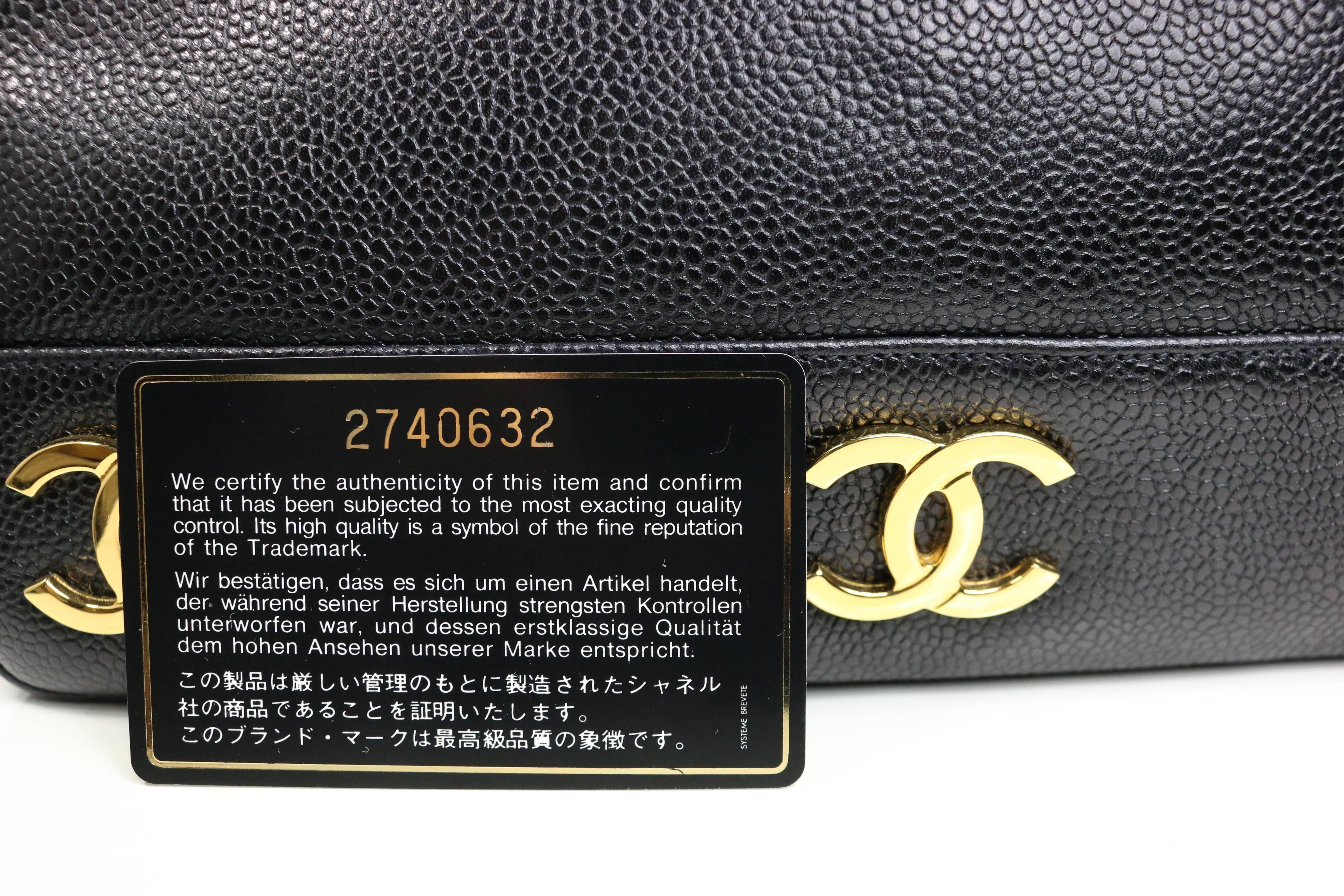 Women's Chanel Black Caviar Gold 