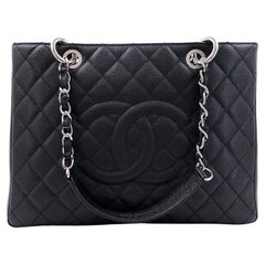 Chanel Black Caviar Grand Shopper Tote GST Bag SHW  67454