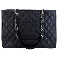 Chanel Negro Caviar Grand Shopper Bolso Tote GST SHW 68647