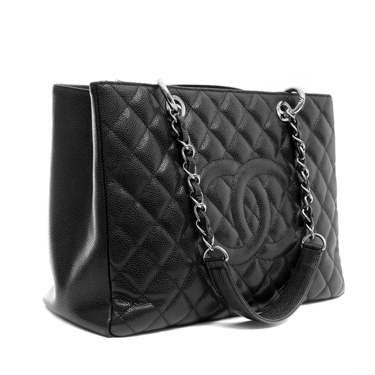 Chanel Black Caviar GST Grand Shopper For Sale at 1stDibs chanel tote shopper bag, chanel