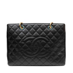 Chanel Black Caviar GST with Gold Hardware