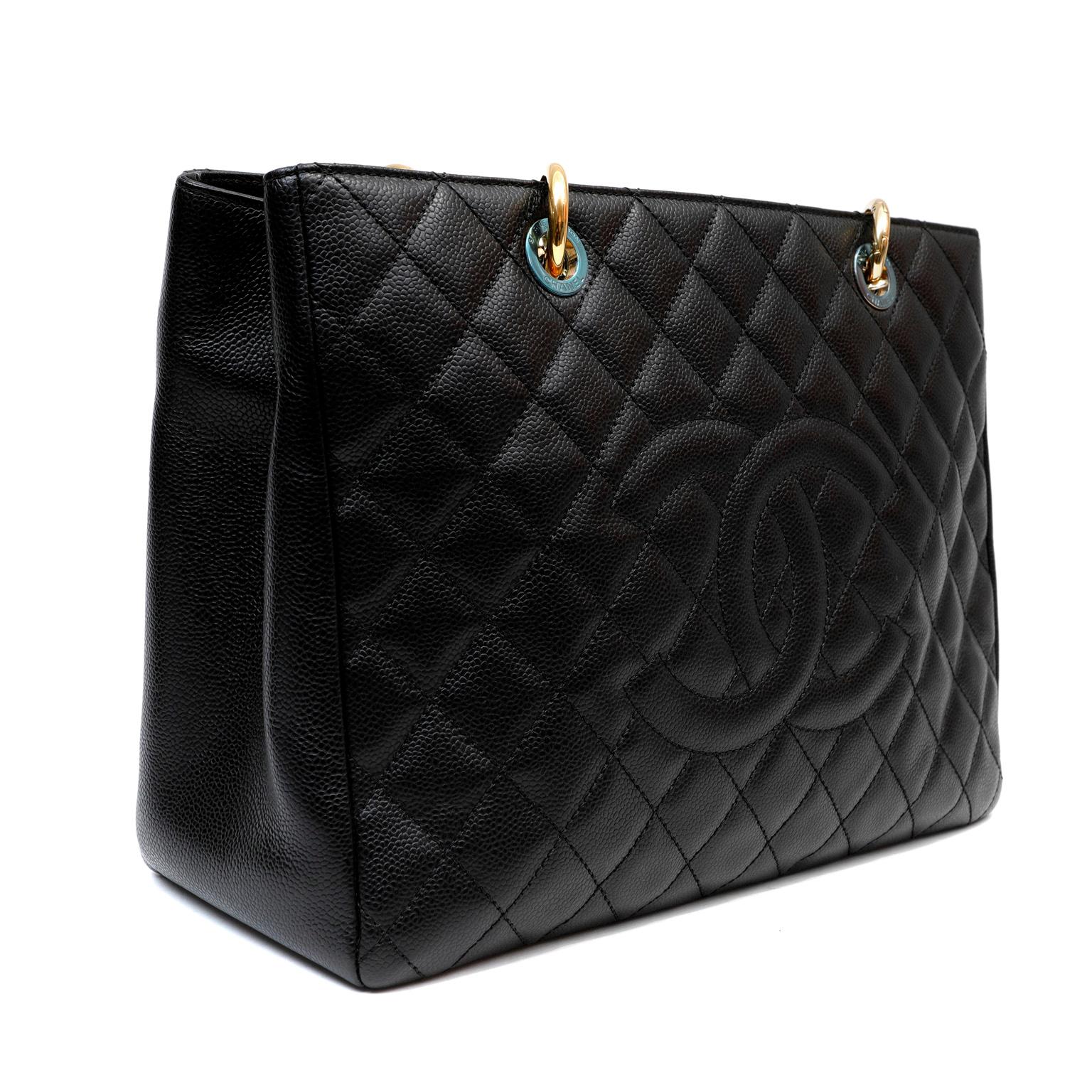 Women's Chanel Black Caviar GST with Gold Hardware