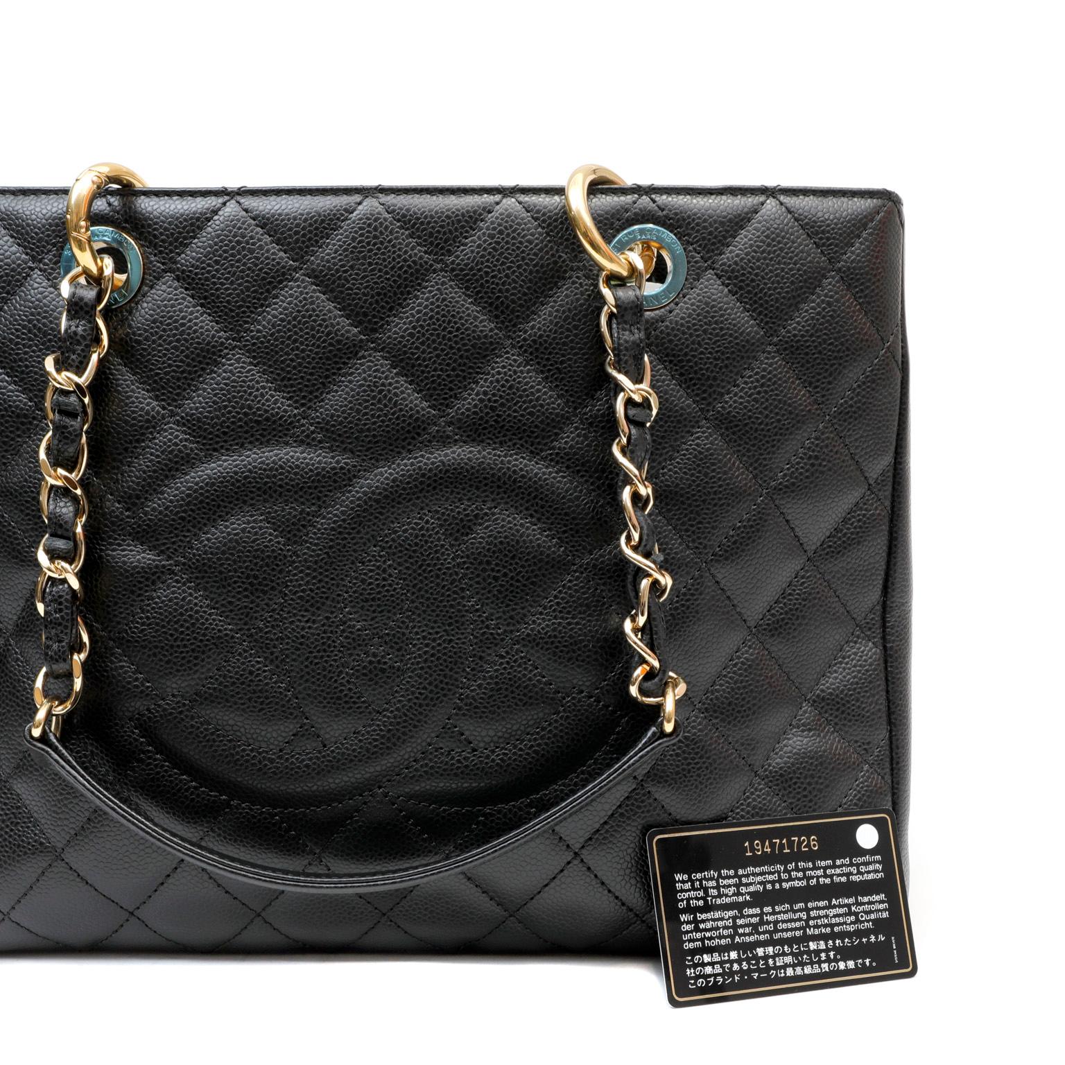 Chanel Black Caviar GST with Gold Hardware 4