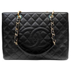 Chanel Black Caviar GST with Gold Hardware
