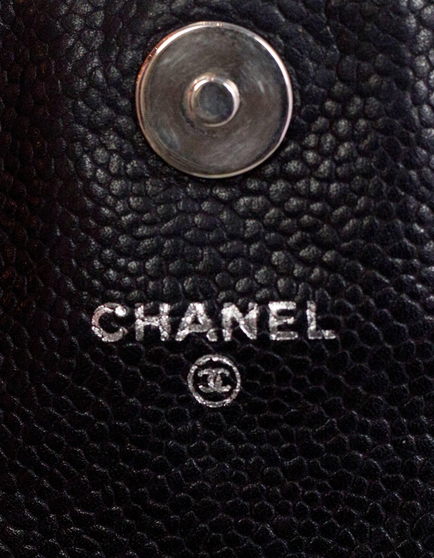 Chanel Black Caviar Half Moon Wallet On Chain WOC Croossody Bag 1