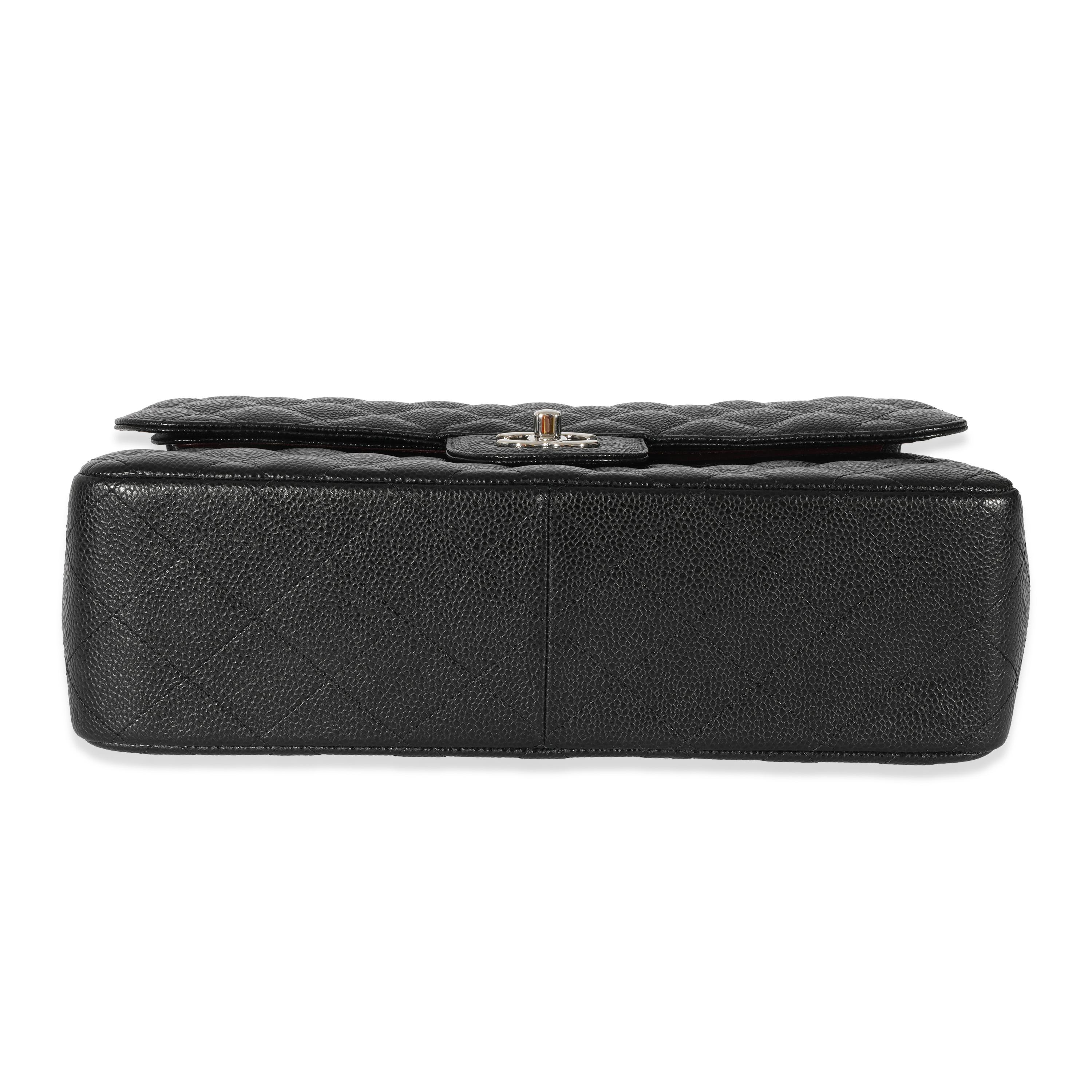 Women's Chanel Black Caviar Jumbo Classic Double Flap Bag For Sale