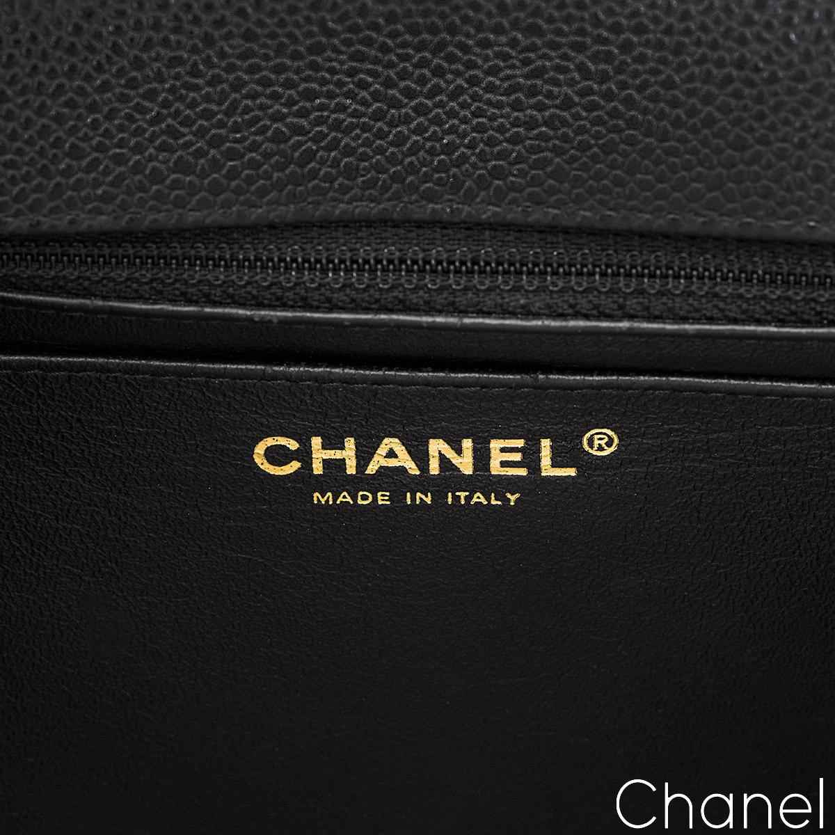 Chanel Schwarzer Kaviar Jumbo Classic Einzelne Klappe Tasche im Angebot 3
