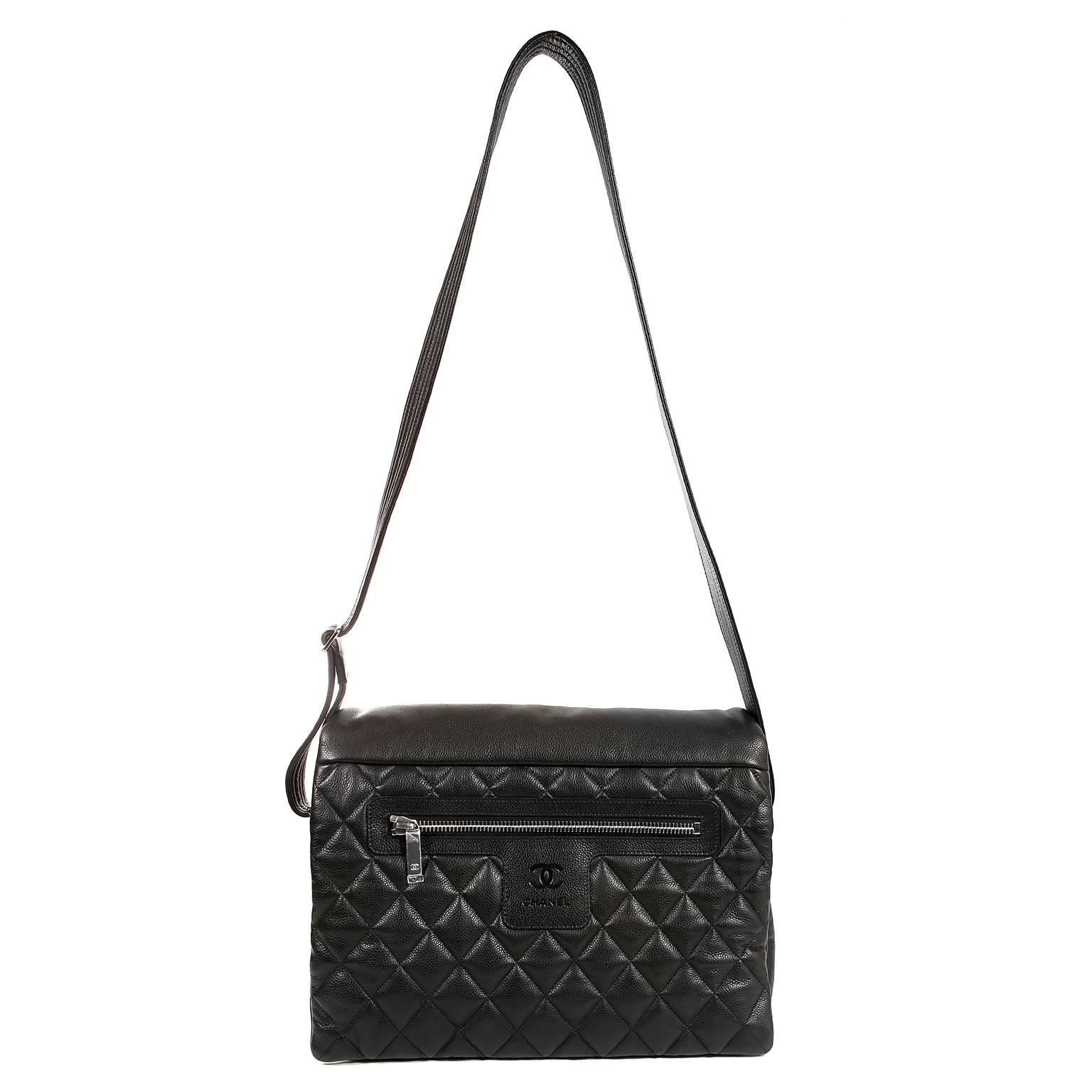 Chanel Black Caviar Large Coco Cocoon Messenger Bag  5