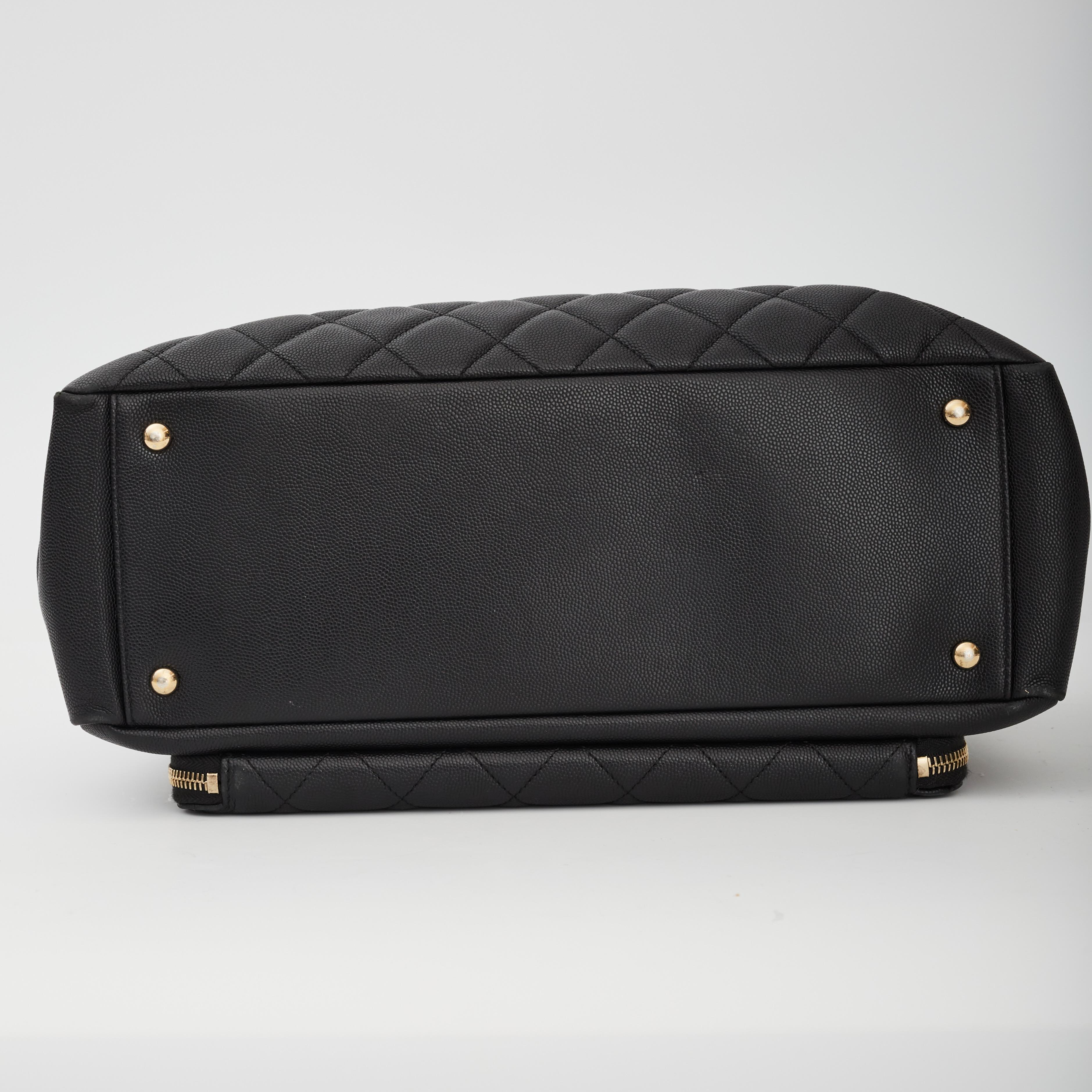 Women's Chanel Black Caviar Large Shopping Business Affinity Tote For Sale