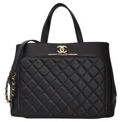Chanel Black Caviar Large Shopping Business Affinity Tote