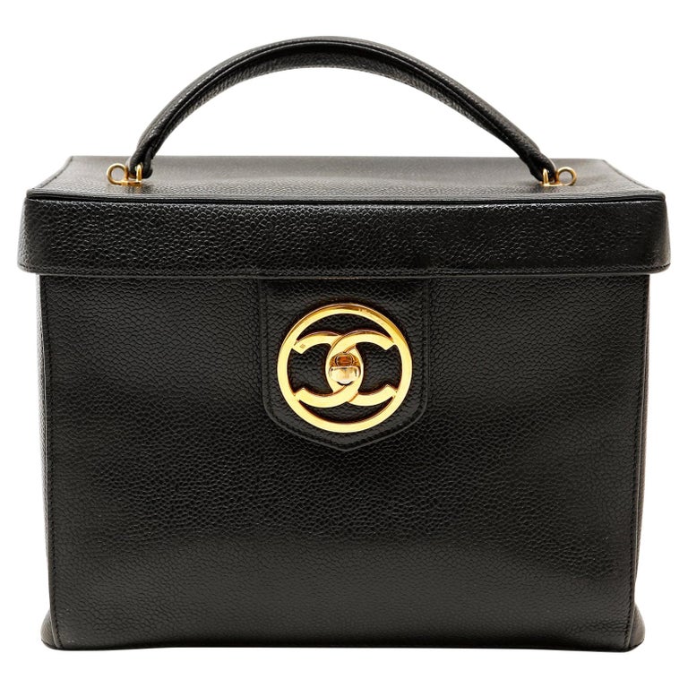 Chanel Vintage Black Caviar Vanity Case - Handbag | Pre-owned & Certified | used Second Hand | Unisex