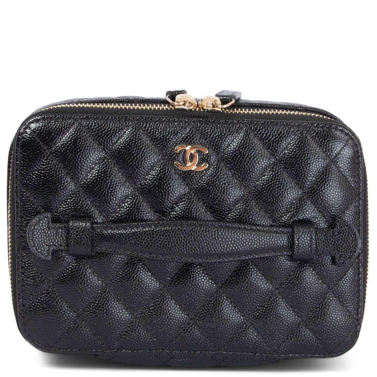CHANEL black Caviar leather 2020 20C JEWELLERY CASE Bag 1
