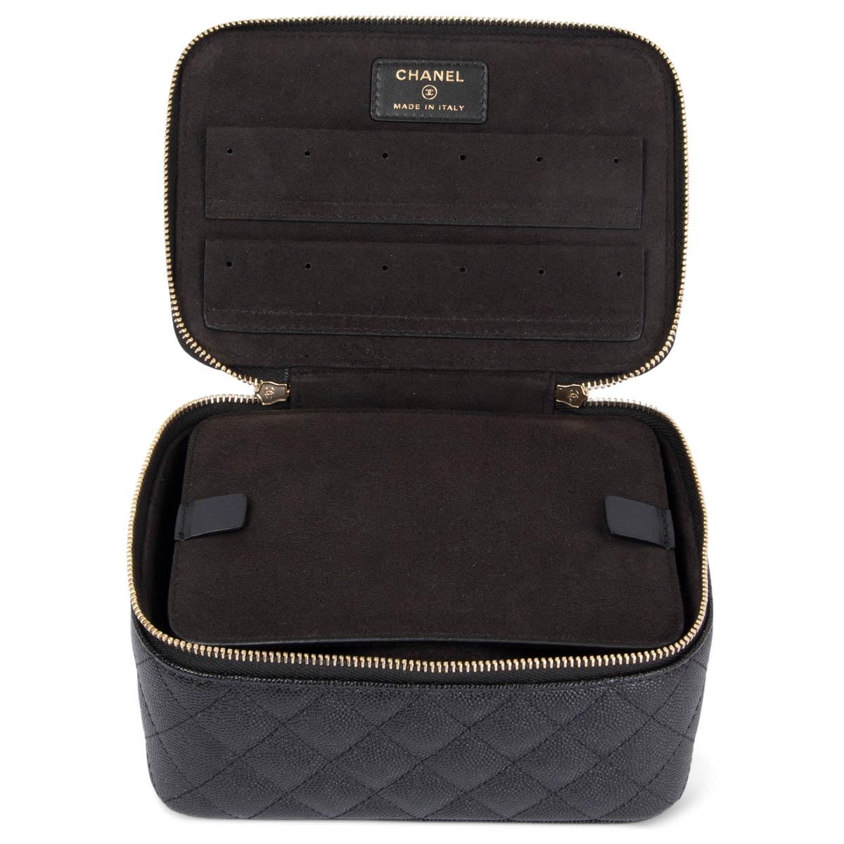 CHANEL black Caviar leather 2020 20C JEWELLERY CASE Bag 3