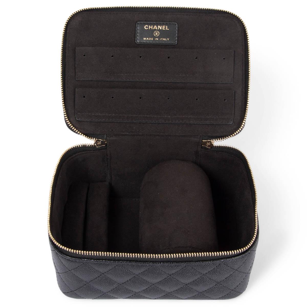 CHANEL black Caviar leather 2020 20C JEWELLERY CASE Bag 4