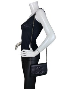Chanel Noir Caviar Cuir 2025 Timeless CC Wallet On Chain WOC Crossbody Bag