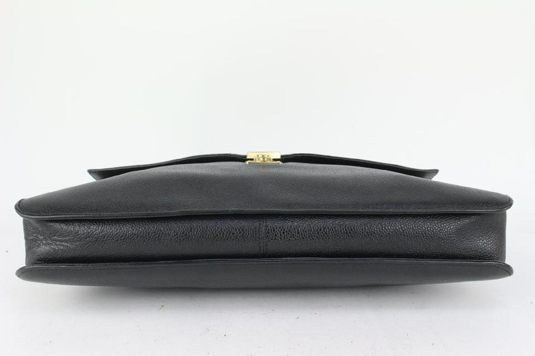 Chanel Black Caviar Leather Attache Briefcase Business Bag 202ca84 4