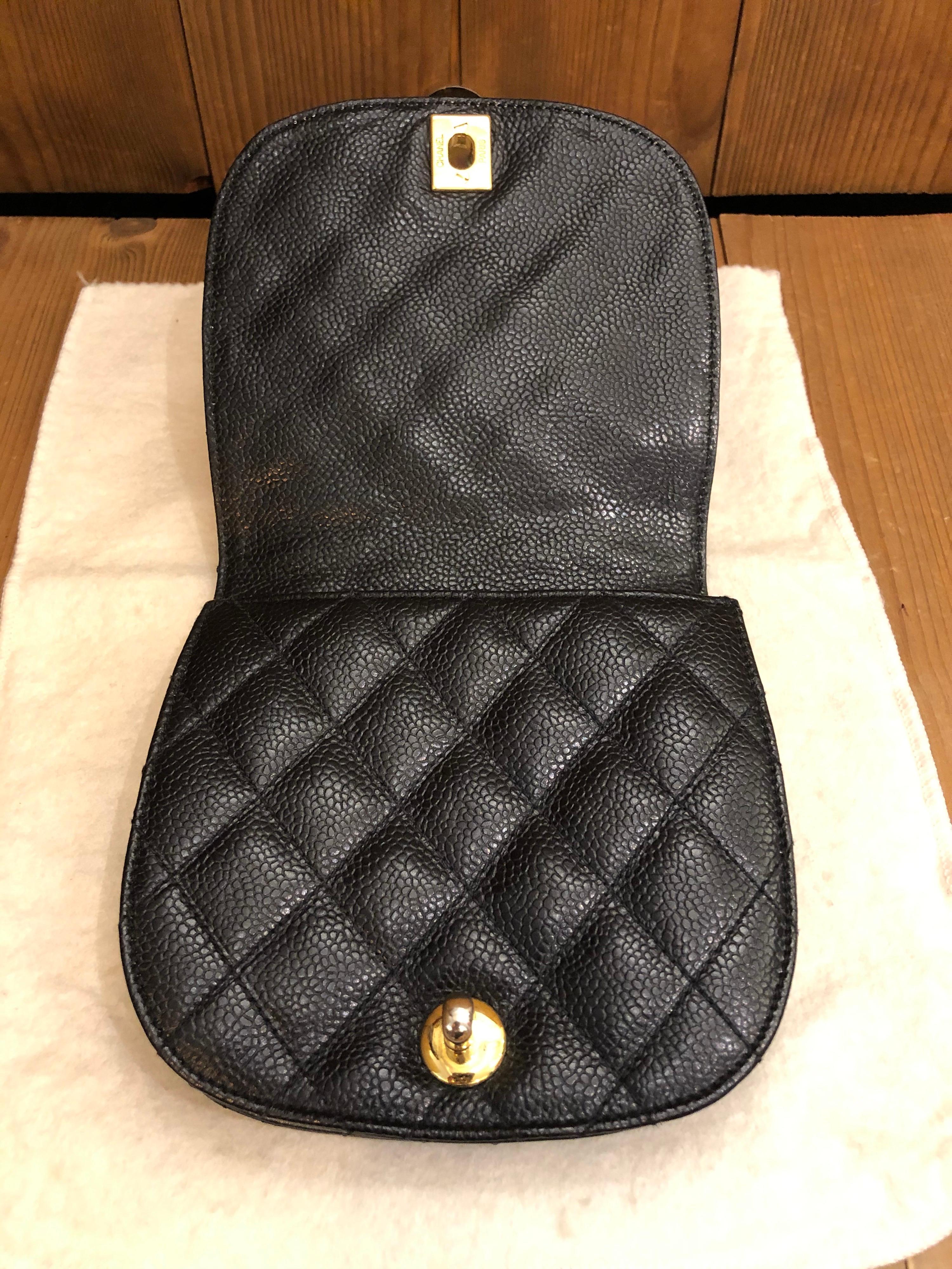Women's or Men's CHANEL Black Caviar Leather Belt Bag