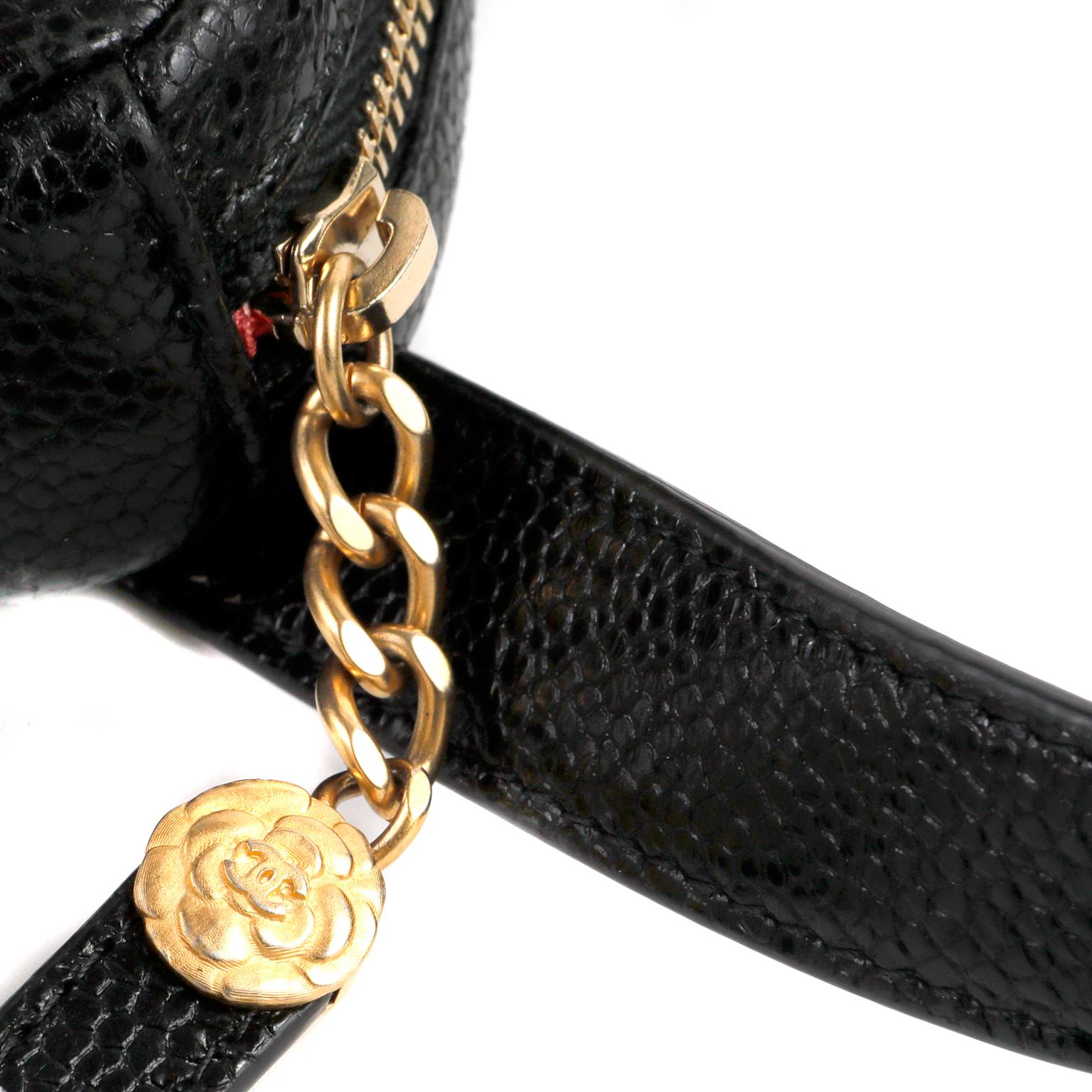 Chanel Black Caviar Leather Belt Bag For Sale 2