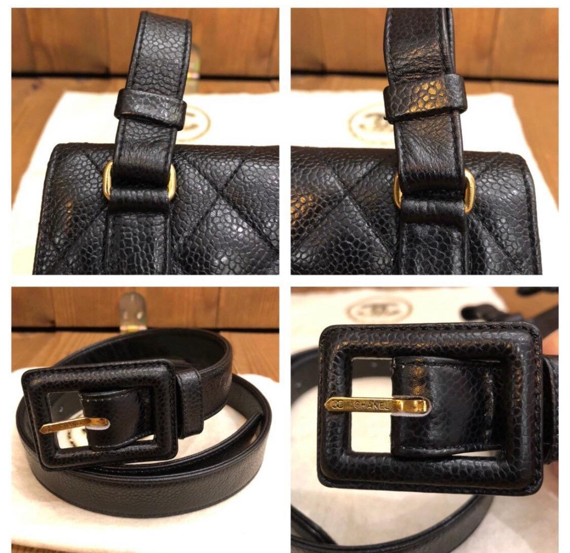 CHANEL Black Caviar Leather Belt Bag 3