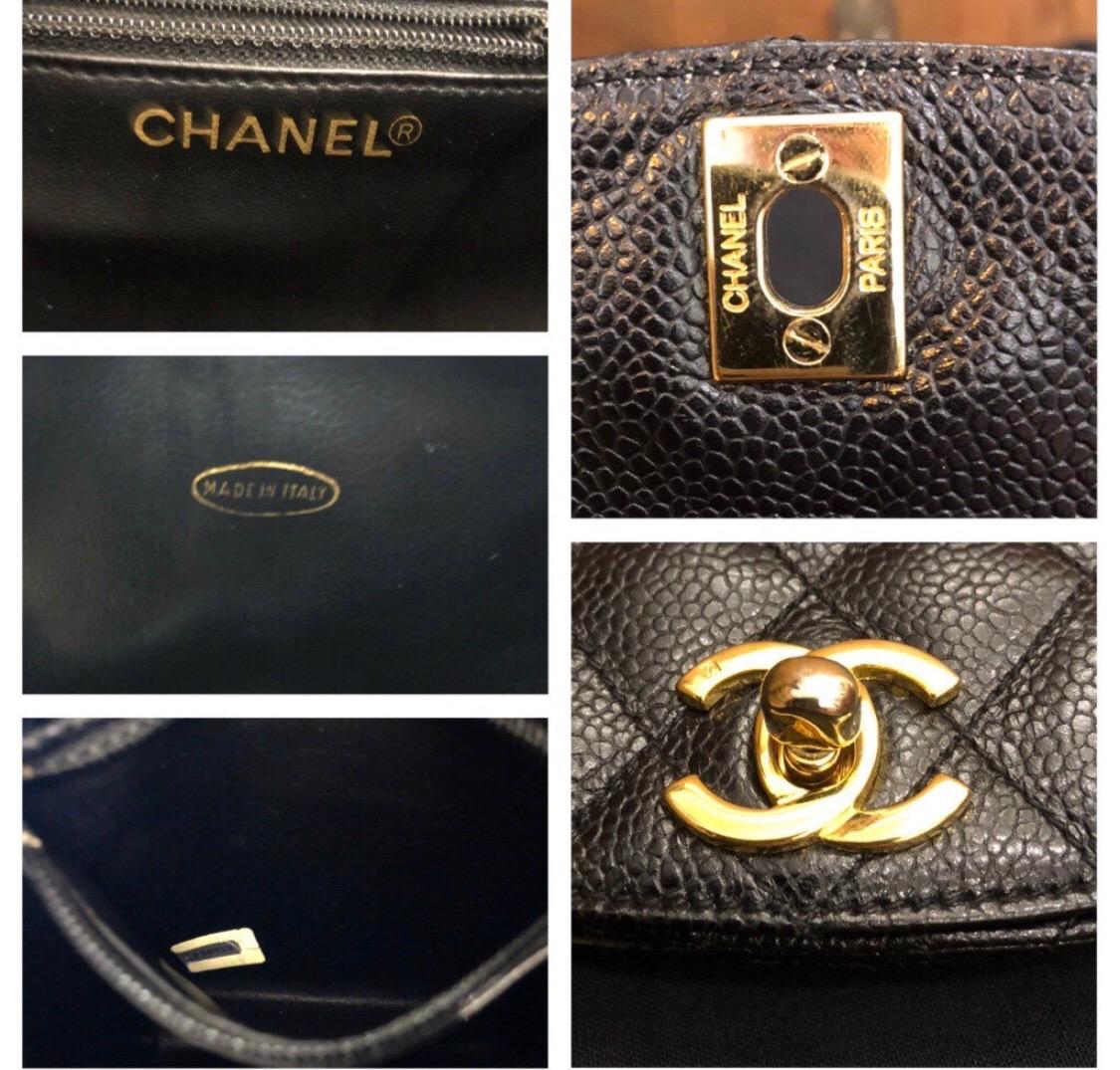 CHANEL Black Caviar Leather Belt Bag 4