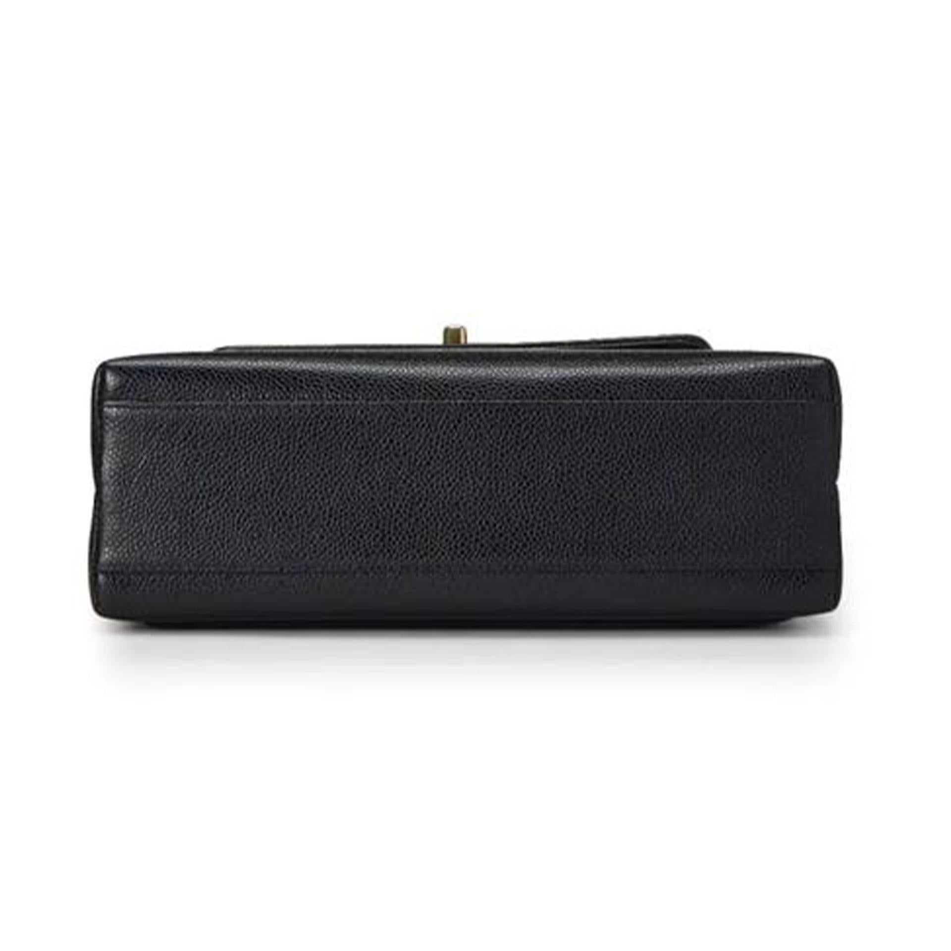 Chanel Black Caviar Leather Box Classic Single Shoulder Bag For Sale 2