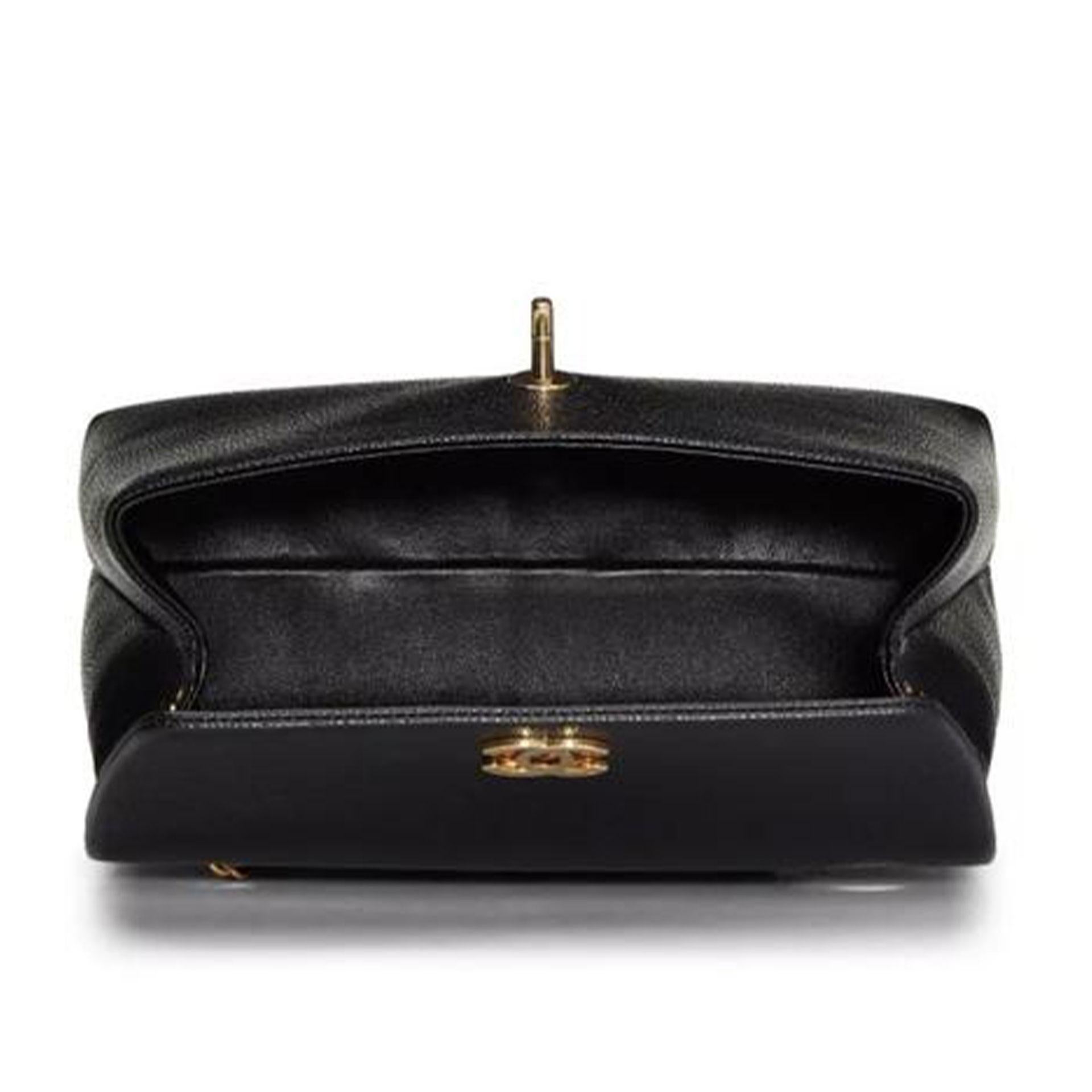 Chanel Black Caviar Leather Box Classic Single Shoulder Bag For Sale 3