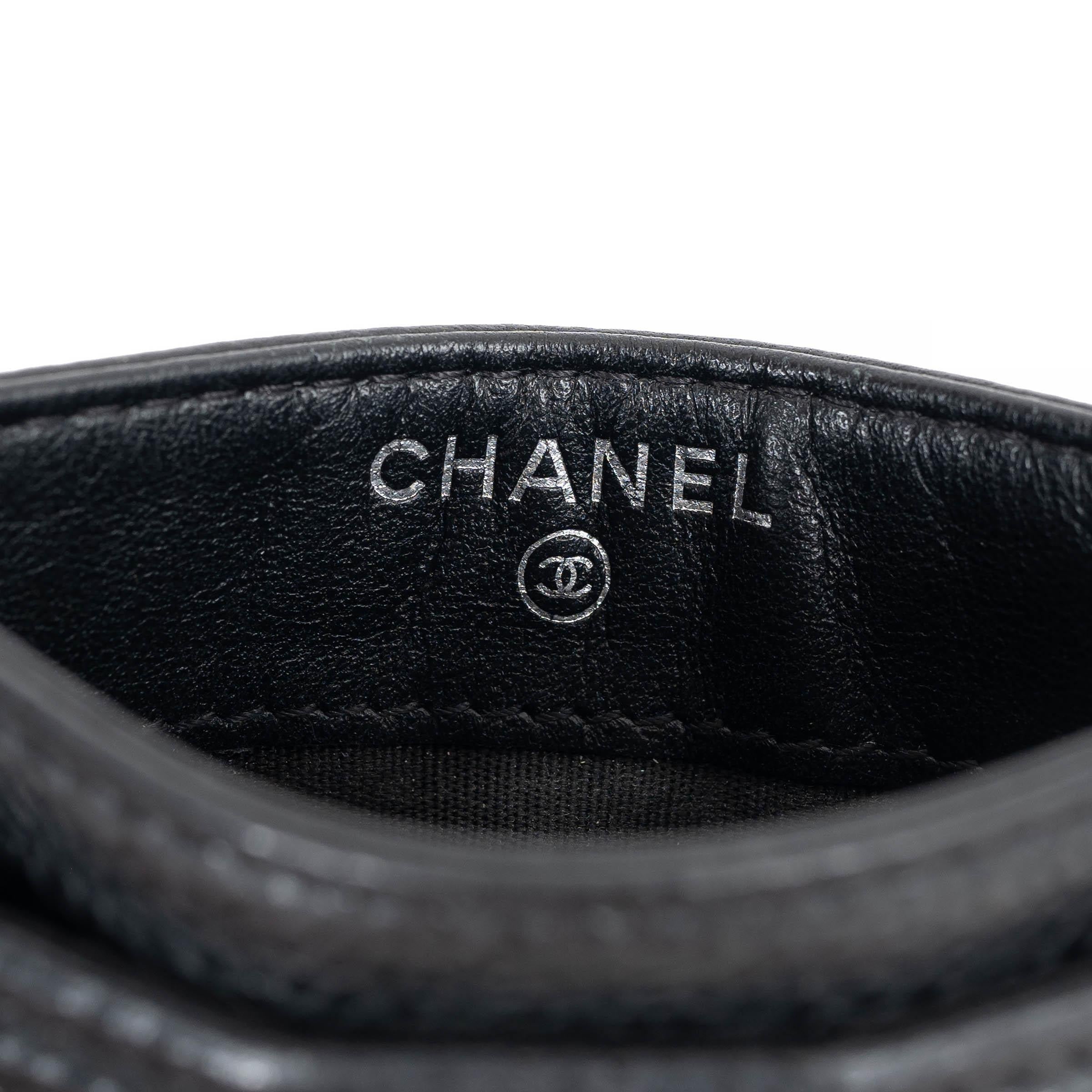 Chanel nero Caviale in pelle BOY Portafoglio CARTA DI CREDITO in vendita 1